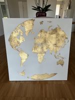 Wandbild - Weltkarte in Gold