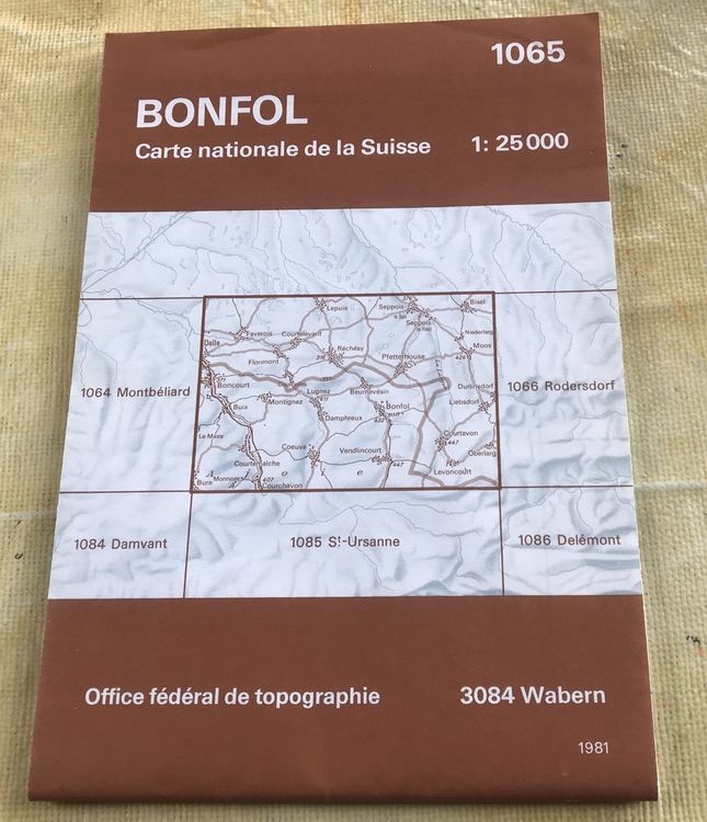 LANDESKARTE 1:25000 BONFOL 1981 | Kaufen auf Ricardo