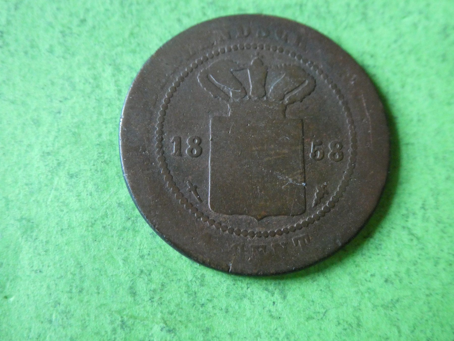 Tutti le monete: Niederländisch Indien 1858, 1 Cent – Usato da Hinterforst venduto da Rohusri