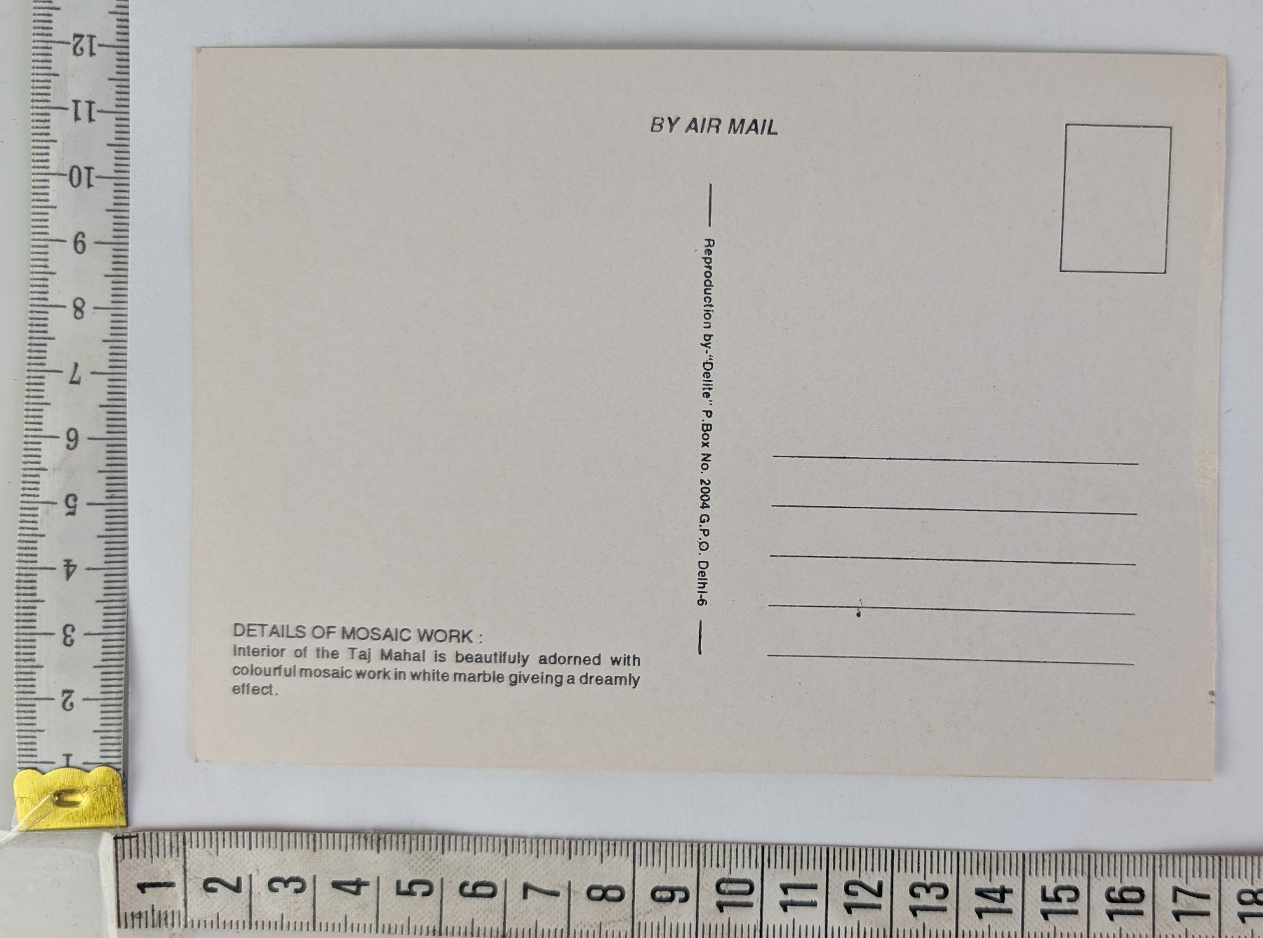 Cartoline postali: Taj Mahal Ansichtskarte, ungebraucht – Nuovo (secondo la descrizione) da Zürich venduto da axolottchen 1