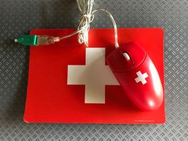 PC-Maus Computer-Maus Mauspad Mausmatte🇨🇭Fanartikel 2-tlg