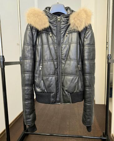 Bruno Morelli Echtpelz Winter Jacke, Echtleder Gr.36