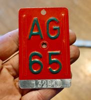 Velonummer AG von 1965 - Aargau - AG 65