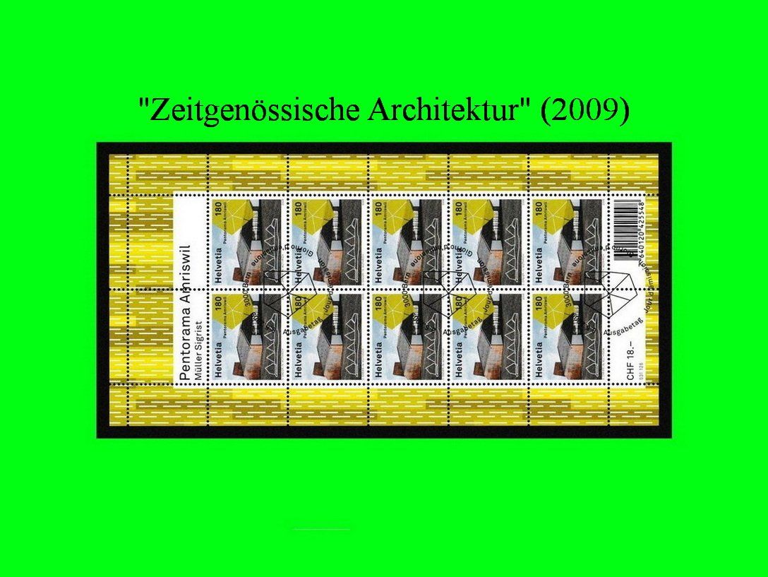 Alle Briefmarken: Bogen "Zeitgenösische Architektur" (2009) – Neu (gemäss Beschreibung) aus Dübendorf von chiara48 1