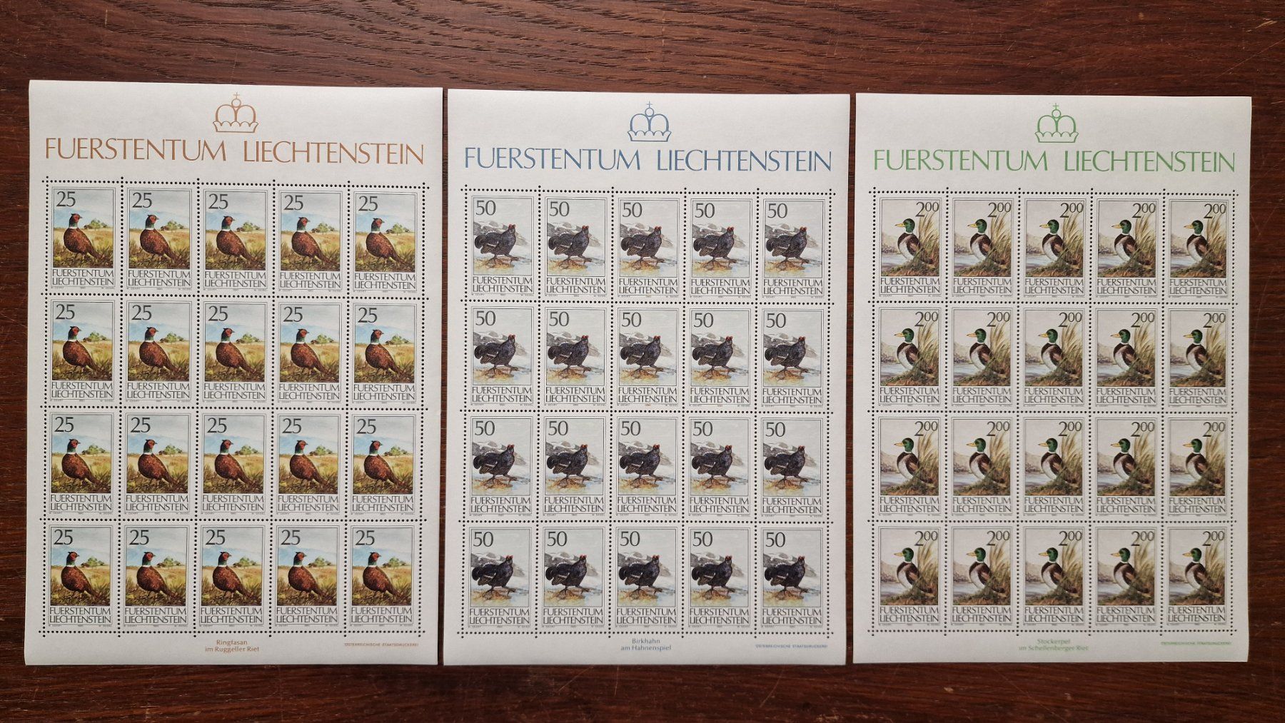 Tutti i francobolli: FL 1990 Serie Bogen "Jagd B-II" postfrisch – Nuovo (secondo la descrizione) da Aesch LU venduto da briefmarken.uray