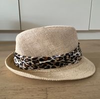 KOOKAI Chapeau de soleil pork pie papier ruban léopard NEUF