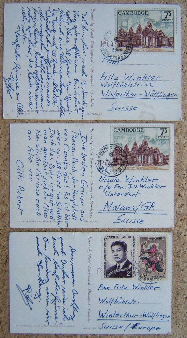 Alle Briefmarken: CAMBODJA LOT AK / LUFTPOSTBRIEFE – Gebraucht aus Brunnen von Nonne04 3