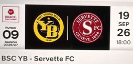 YB v. Servette !!!   1xTicket U16, Block C17
