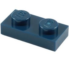 LEGO Dunkelblaue Plate 1x2 (3023)