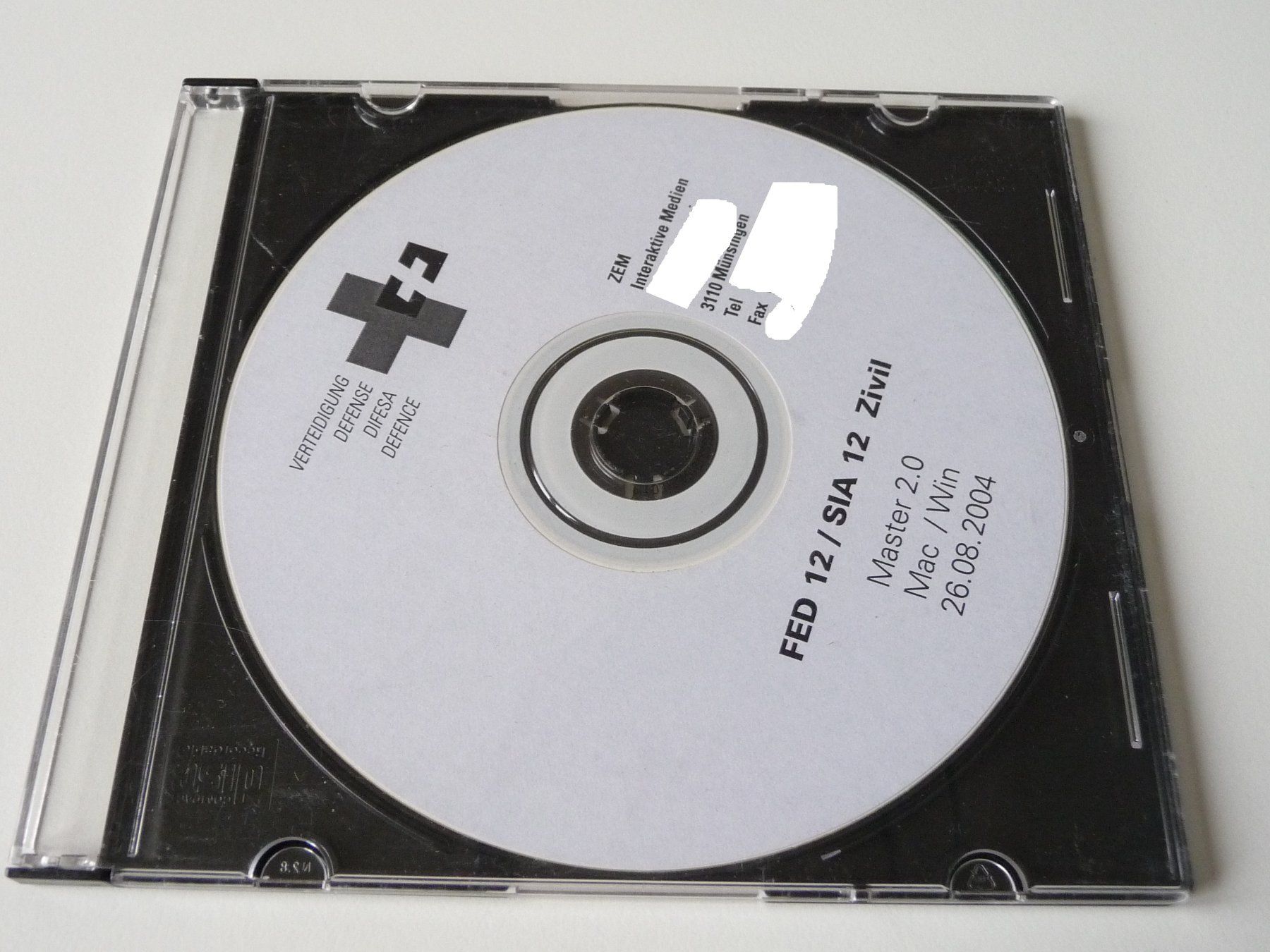CDs: Testprogramm Flugzeugerkennung Schweizer Armee 2004 FED 12 – Neu (gemäss Beschreibung) aus Winterthur von ricofly