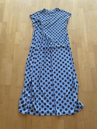 Kleid ZARA Punkte hellblau/braun Grösse M guter Zustand