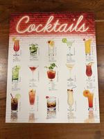 Cocktail-Wandbild aus Holz, 50 × 40 cm