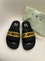 Off-White Slides, Schwarz/Gelb, Grösse 41, Neuwertig!