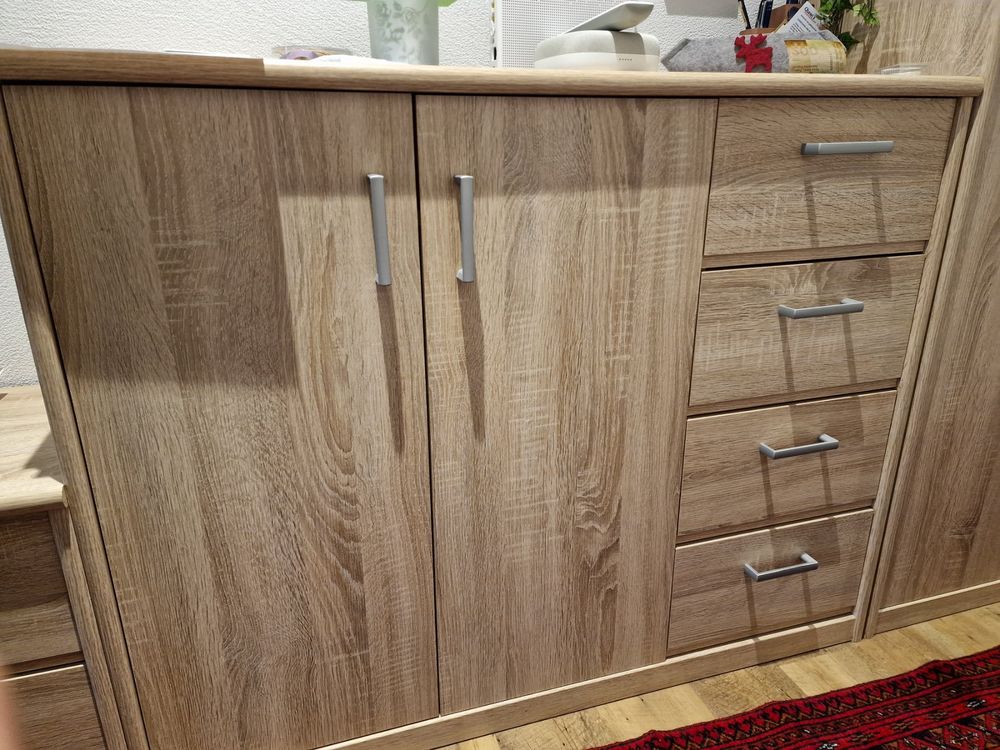 Kommode Indianapolis - Große 4-Schubladen Kommode Mit Seitenschränken