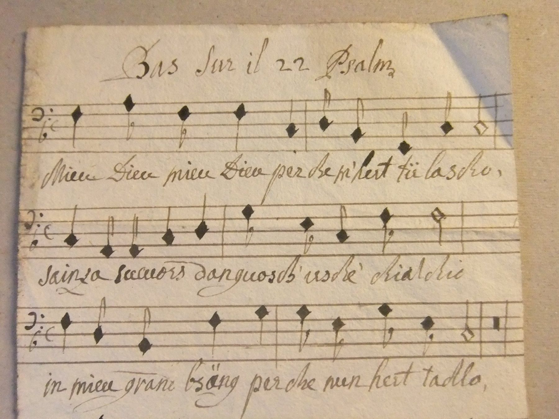 Libri: Antikes Bündner Notenblatt- BAS PSALM – Usato da Esslingen venduto da eintagammeer 1