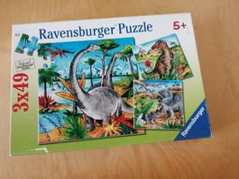 Puzzle Dinosaurier, 3 x 49 Teile, ab 5J./Ravensburger