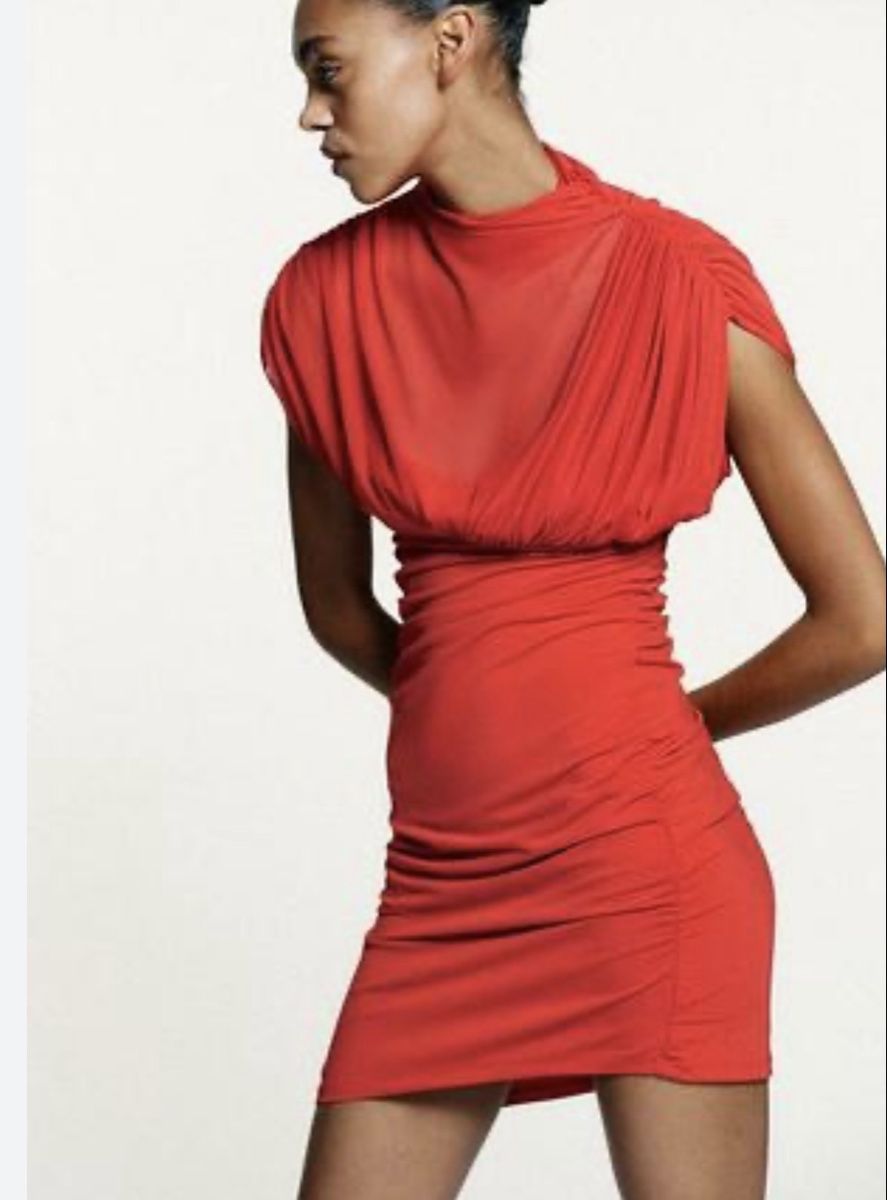 Zara Vestiti: Abito donna rosso drappeggiato  – Nuovo e nell'imballaggio originale da Opfikon venduto da ari_7yn2 2