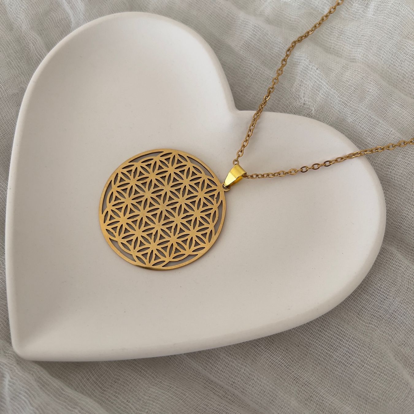 Ciondoli: Pendentif fleur de vie sur long collier – Nuovo e nell'imballaggio originale da Pully venduto da sunaddict 2