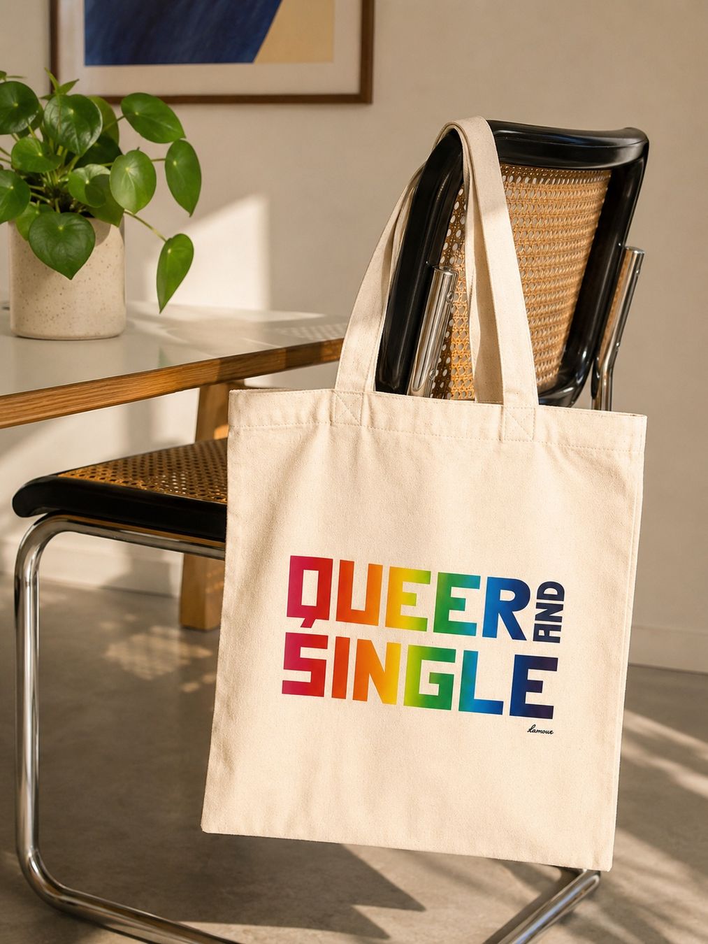 Borse: Tote Bag Queer and Single II – Nuovo e nell'imballaggio originale da Lausanne venduto da laminas