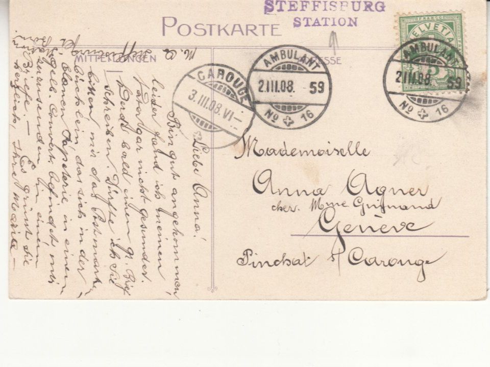 Cartoline postali: Thun 1908 mit Stabstempel Steffisburg Station – Usato da Bürglen TG venduto da StampGraf 1