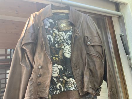 Lederjacke braun Baseball Innenfutter gebrauchter Zustand