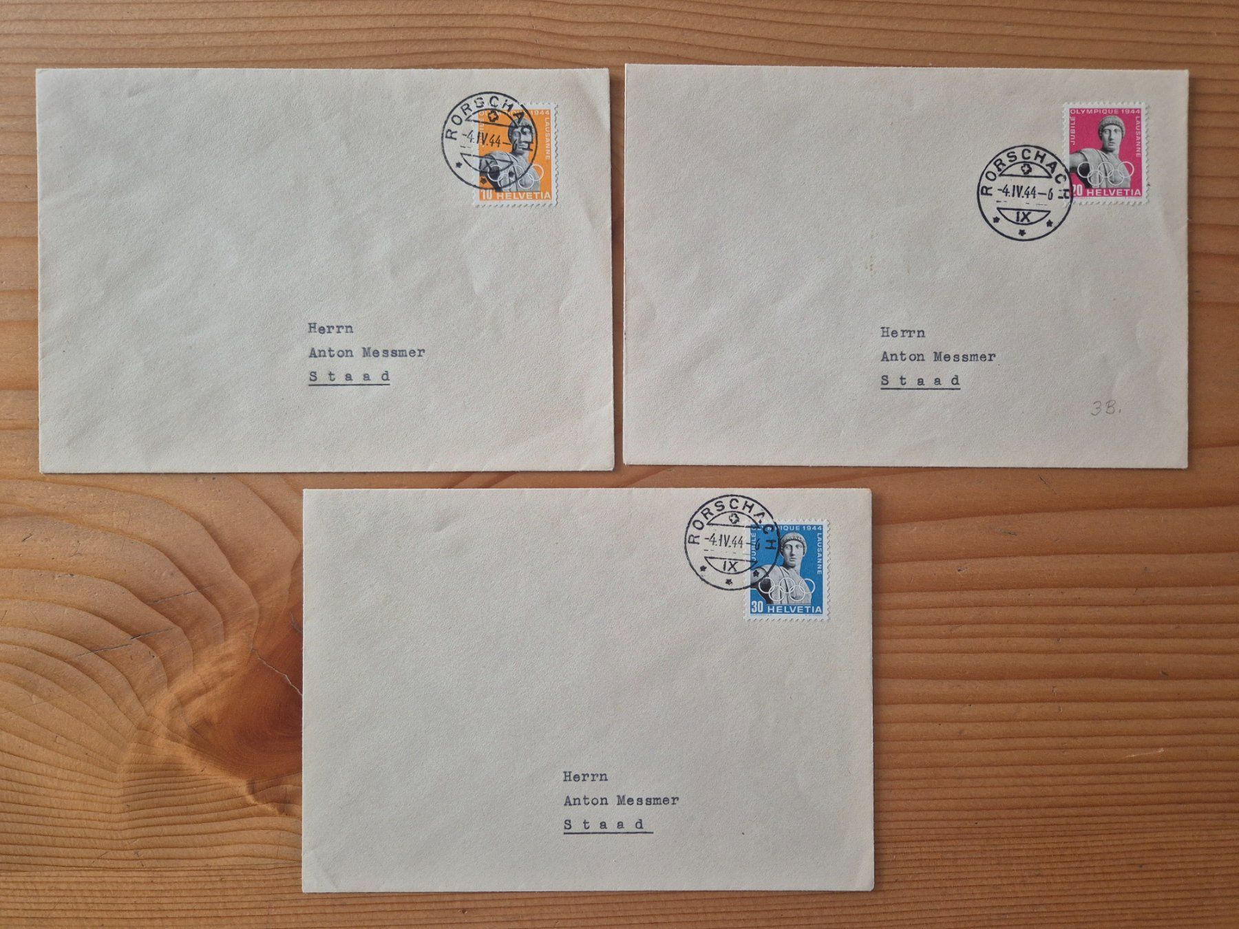 Alle Briefmarken: CH-Briefe mit Stempel 4.4.1944 Zustand gem.Bilder – Gebraucht aus Oberuzwil von ceeg7