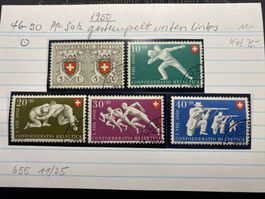 Pro Patria 1950 / Znr: 46 - 50 / Perfekte Eckstempel