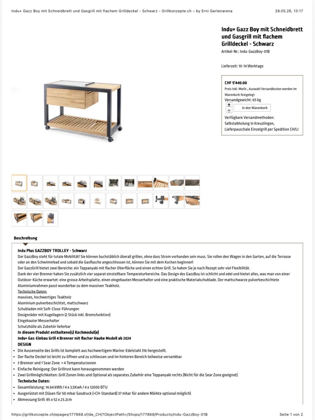 Griglie: Grill Design Gazz Boy Indu+ – Usato da Kilchberg ZH venduto da Berater640 7