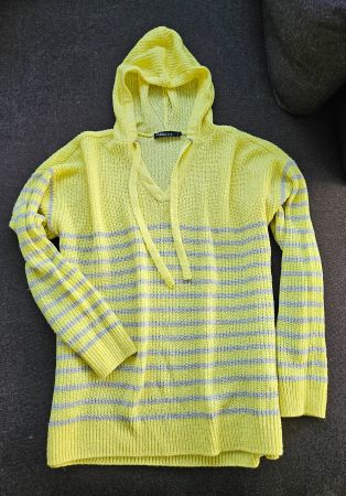 Pullover/Hoodie Jean Pascale gelb/Glitzer/Kapuze,Gr. L