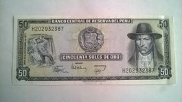 Billet banque Pérou 50 Soles Oro 19/12/1977 UNC