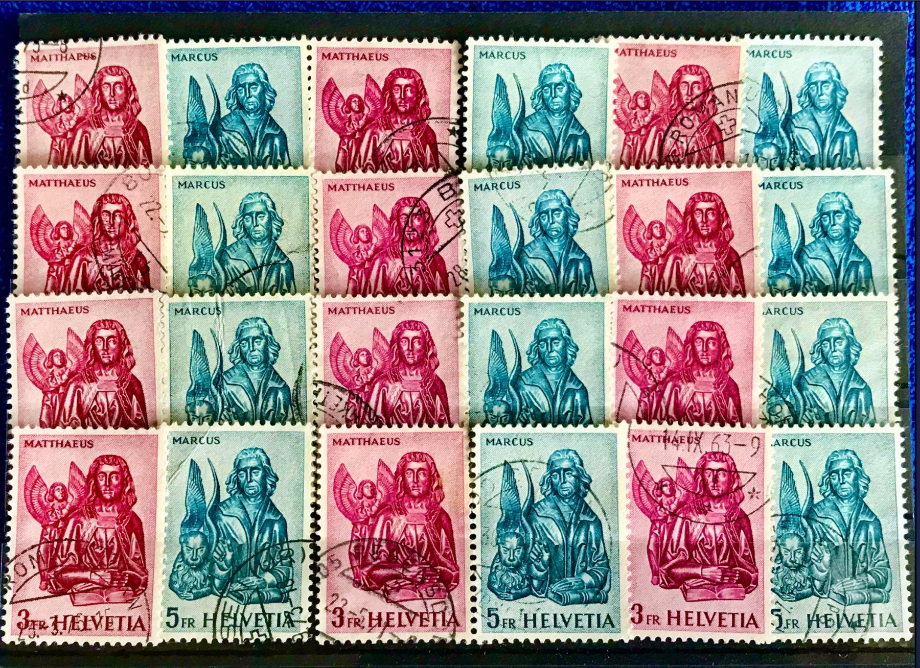Tutti i francobolli: Nr.381 /382 Steckkarte mit Stempel    – Usato da Aarau venduto da Billa007