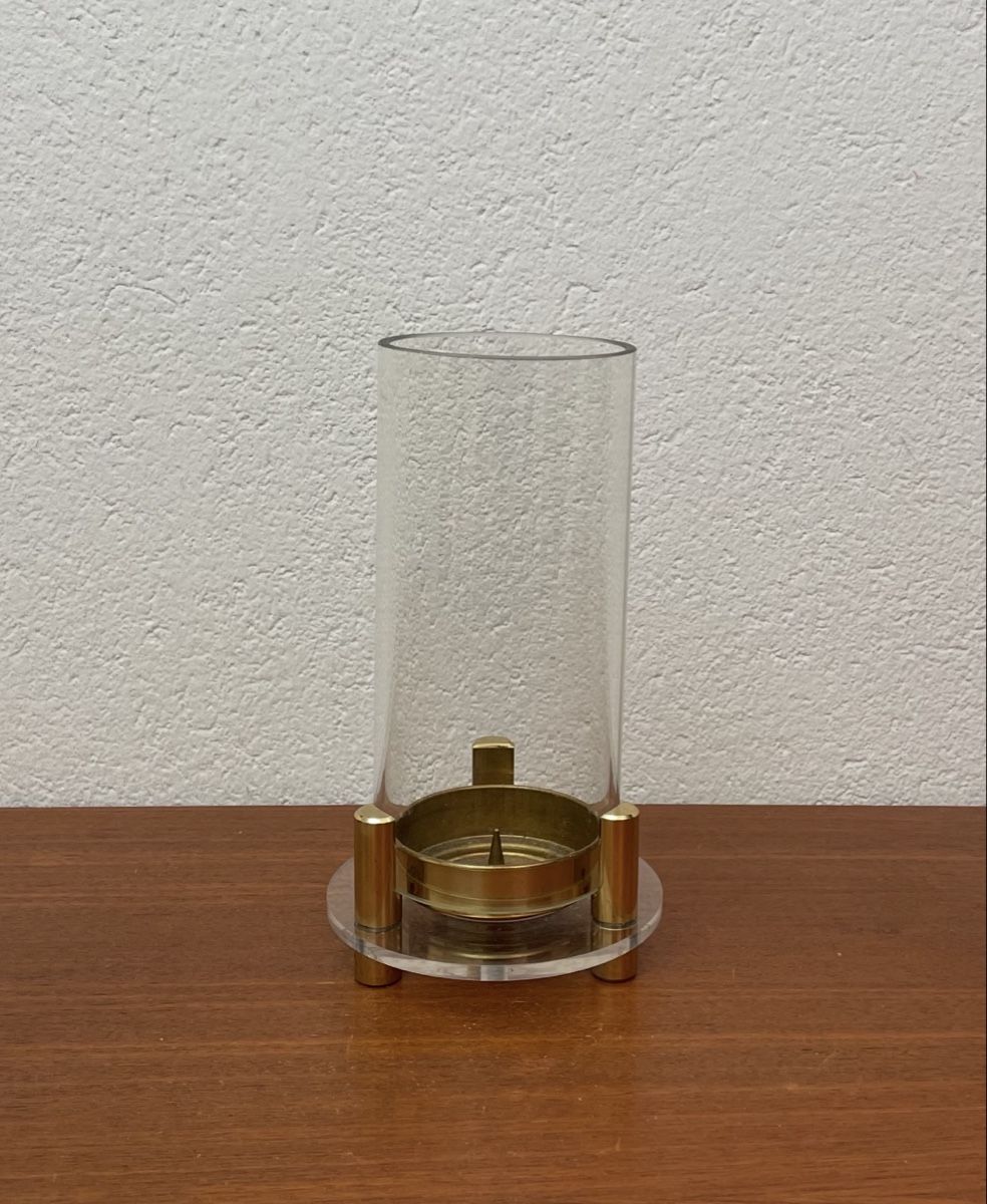 Portacandele: Vintage Kerzenständer Messing Acrylglas Kerzenhalter 80er – Usato da Zürich venduto da Vintagewiesel