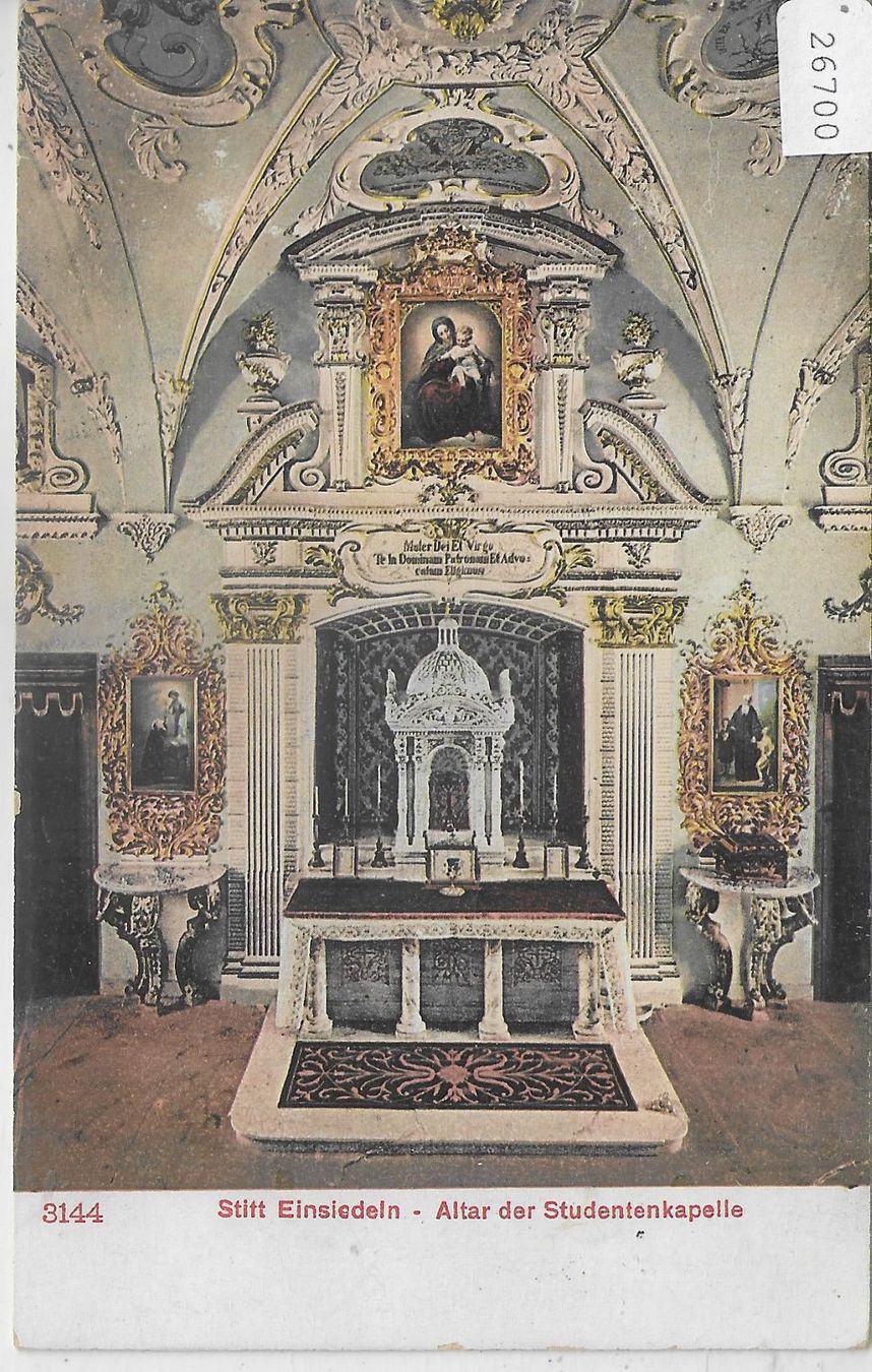 Cartoline postali: Stift Einsiedeln - Altar der Studenten- – Usato da Ettingen venduto da Kartenplanet