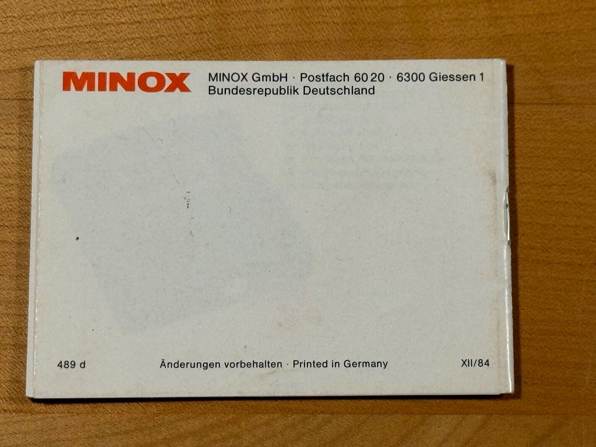 Minox Fotocamera: Minox 35 ML original Gebrauchsanleitung – Usato da Oberburg venduto da lajoe 2