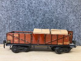 Märklin Spur 0 Offener Güterwagen braun beladen mit Holz DRG