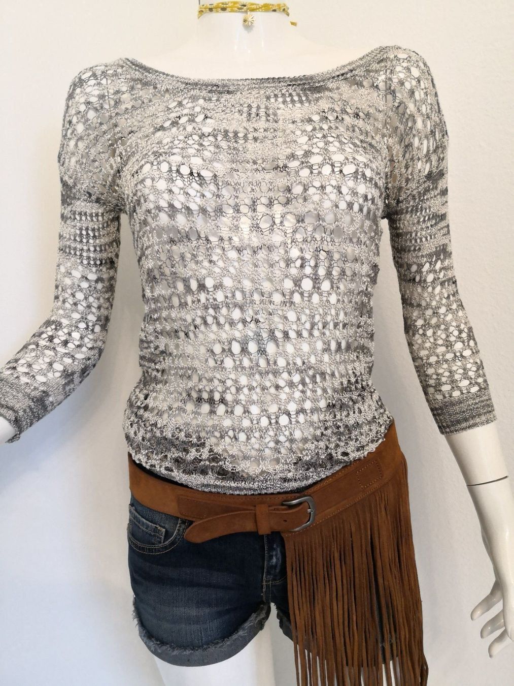 Pulls & Sweat-shirts: 🤩MANGO STRICK-HÄKEL-PULLOVER GRAU-WEISS NEU & D&G P. – Neuf (Voir description) à Olten par Naja-Twins-Twins 7