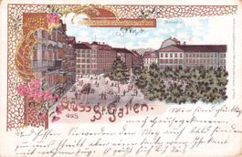 St. Gallen // 1900 Litho Marktplatz