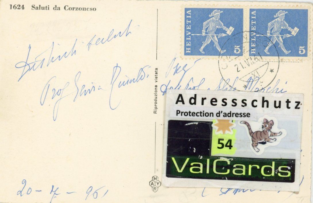 Cartoline postali: Corzonesco   TI   bei Aquarossa         um 1961 – Usato da Brig venduto da Valcards54 1