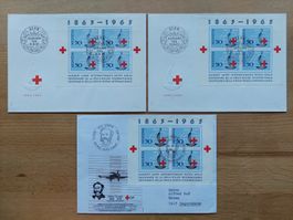100 Jahrer internat. Rotes Kreuz gestempelt 21.III.63