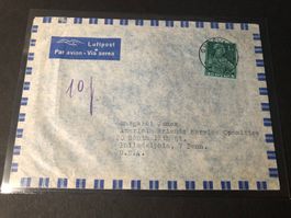 Luftpost Brief 1946 mit 1Fr. Einzelfrankatur, Genf - USA