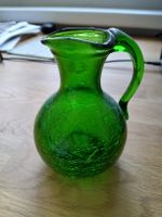 Green Crackled Glass Pitcher Jug Vase Ornament Decor