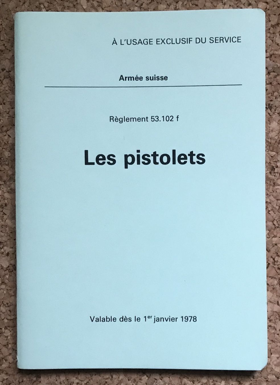 Schweizer Armee Stichwaffen: ARMÉE SUISSE LES PISTOLES 1978 – Gebraucht aus Ostermundigen von wini63