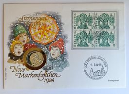 Numisbrief Sternsingen Bergün 1984 mit Silber ab 1 Fr. !!