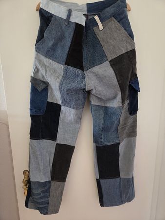 Coole Patchwork Jeans, Grösse 38, Handmade, Unikat!