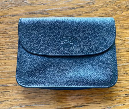 Portefeuille Longchamp en cuir bleu marine bon état