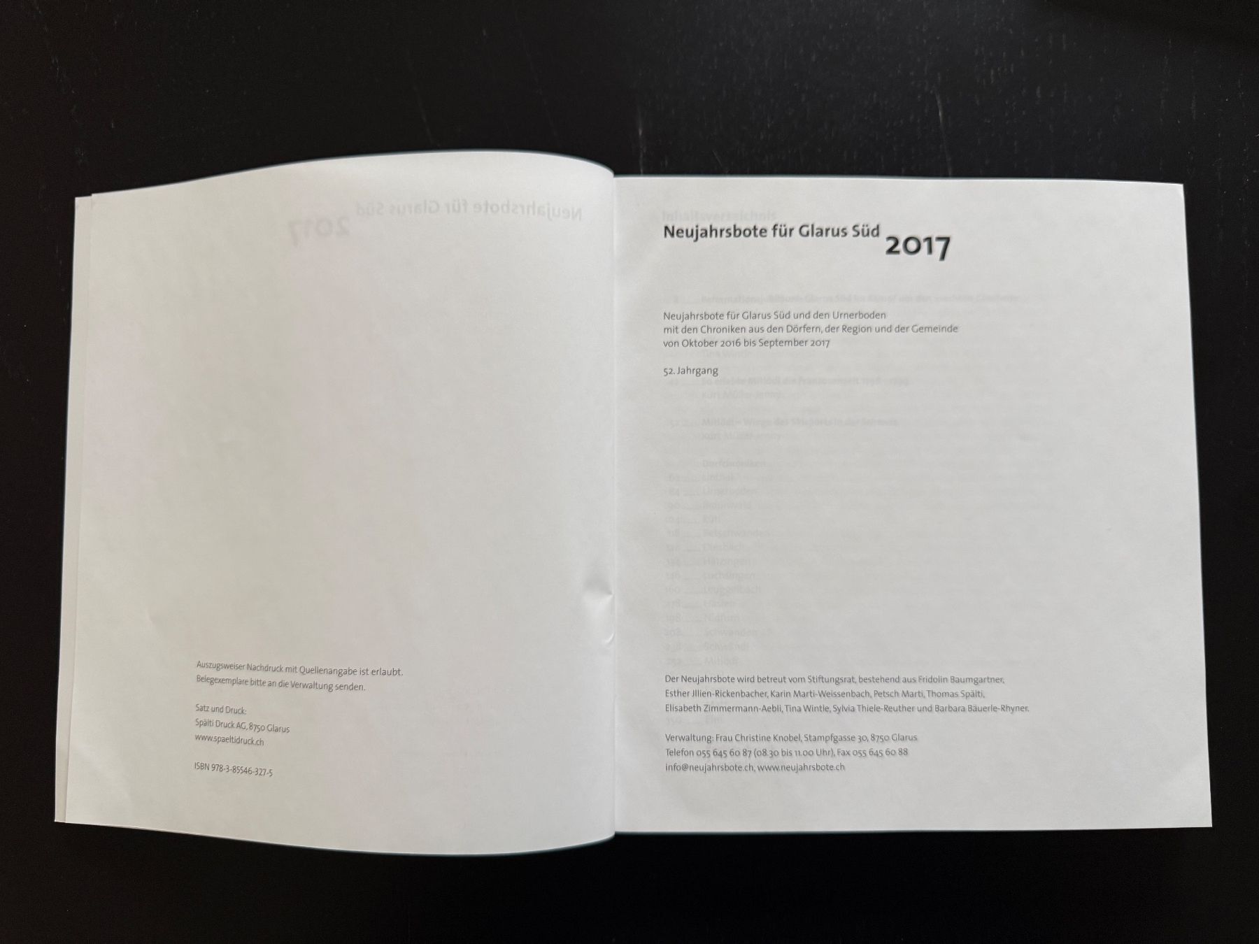 Bücher: Neujahrsbote Glarus Süd 2017 - Lokale Geschichte Schweiz – Gebraucht aus Erstfeld von Mario_boe0 1