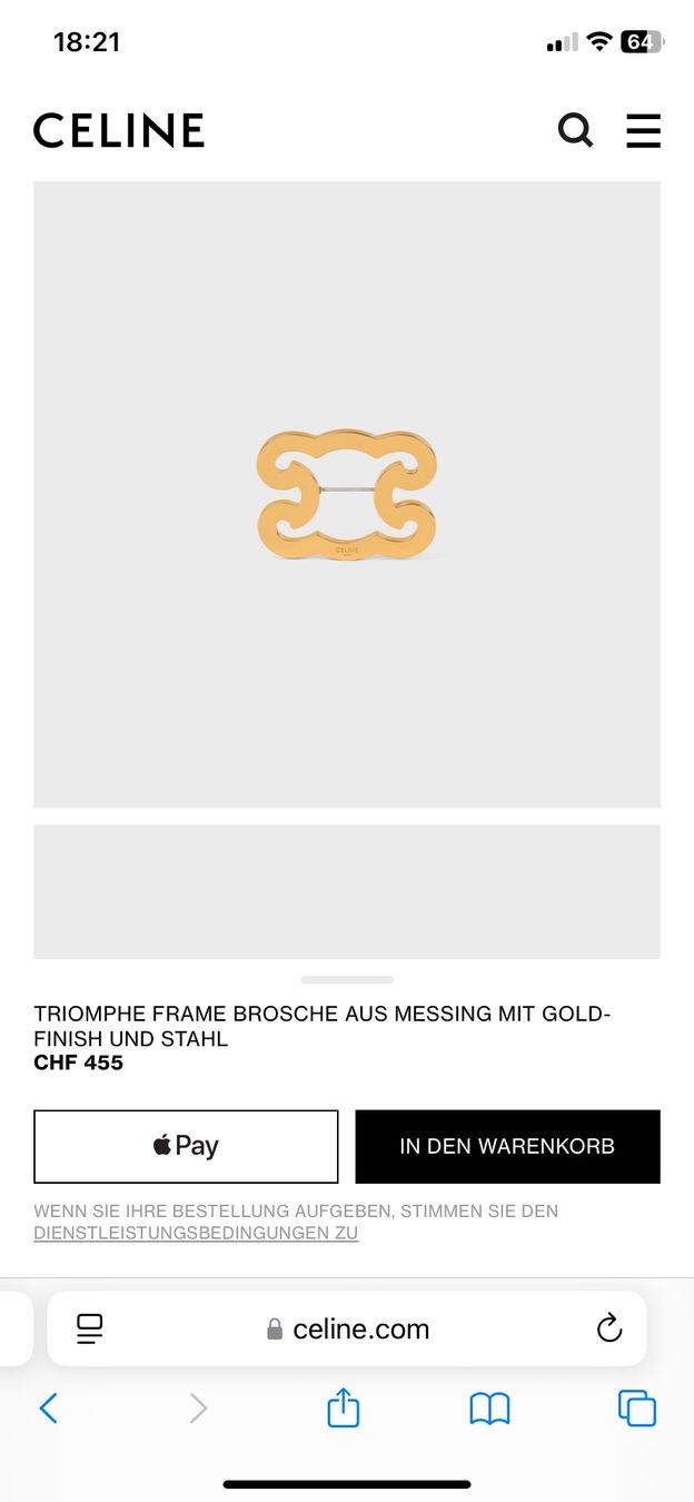 Celine Spille & Fermagli: Celine Triomphe Frame Brooch - New in Box – Nuovo e nell'imballaggio originale da Zürich venduto da AJ_zurich 6