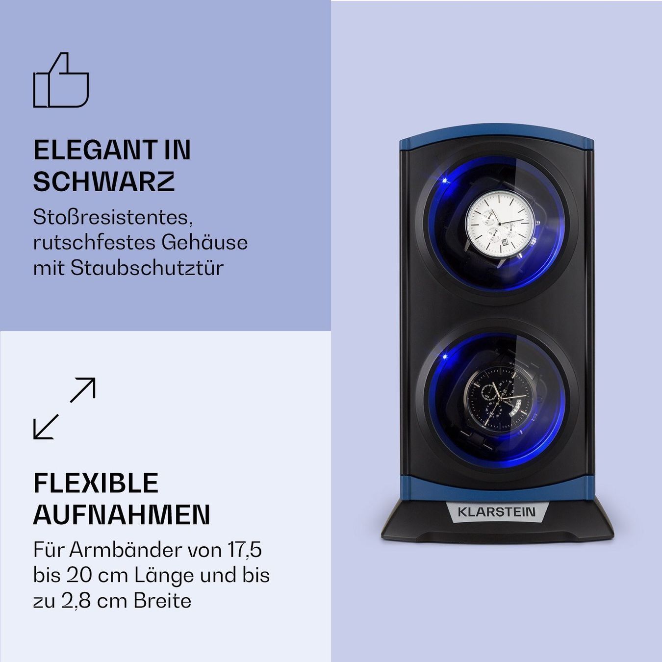 Orologi: Luxus: Uhrenbeweger 2 Uhren Blau – Nuovo e nell'imballaggio originale da Fislisbach venduto da IboTrade 5