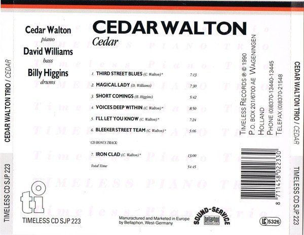 CD: Cedar Walton, Billy Higgins, David Williams, – Usato da Engelberg venduto da foyastro 1