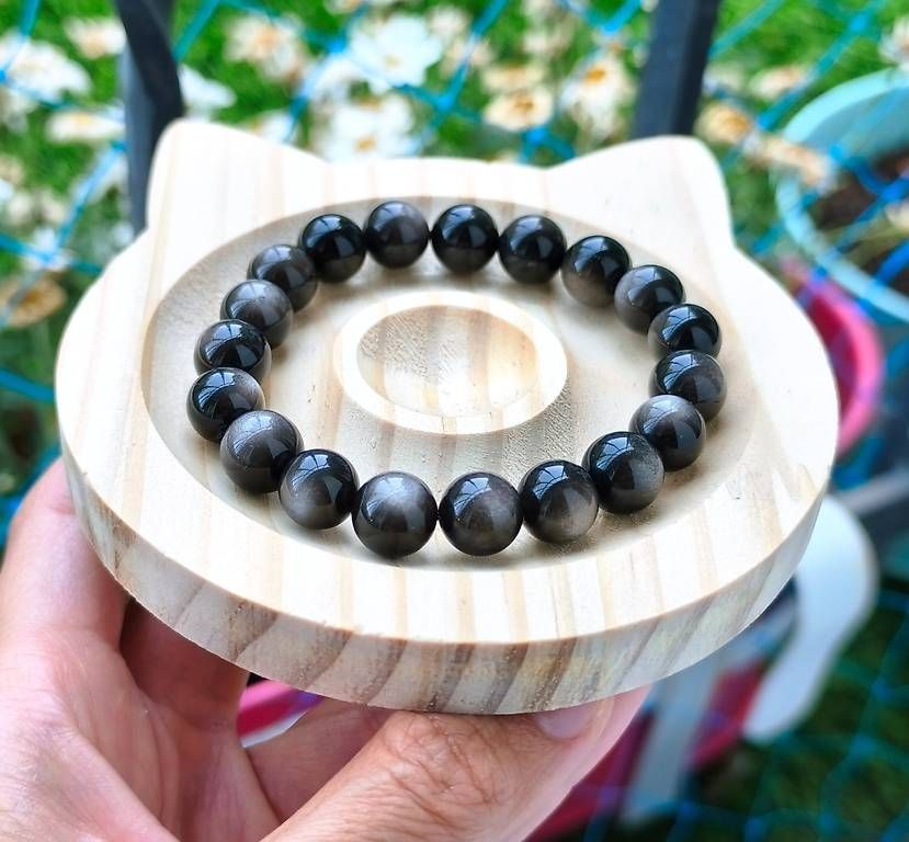 Bracciali & Braccialetti: Bracelet en Obsidienne Argentée 10mm – Usato da Ursy venduto da tan_8qdl 3